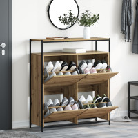 Produktbild för Skoskåp med hylla Artisan Ek 100 x 34 x 112 cm Konstruerat trä