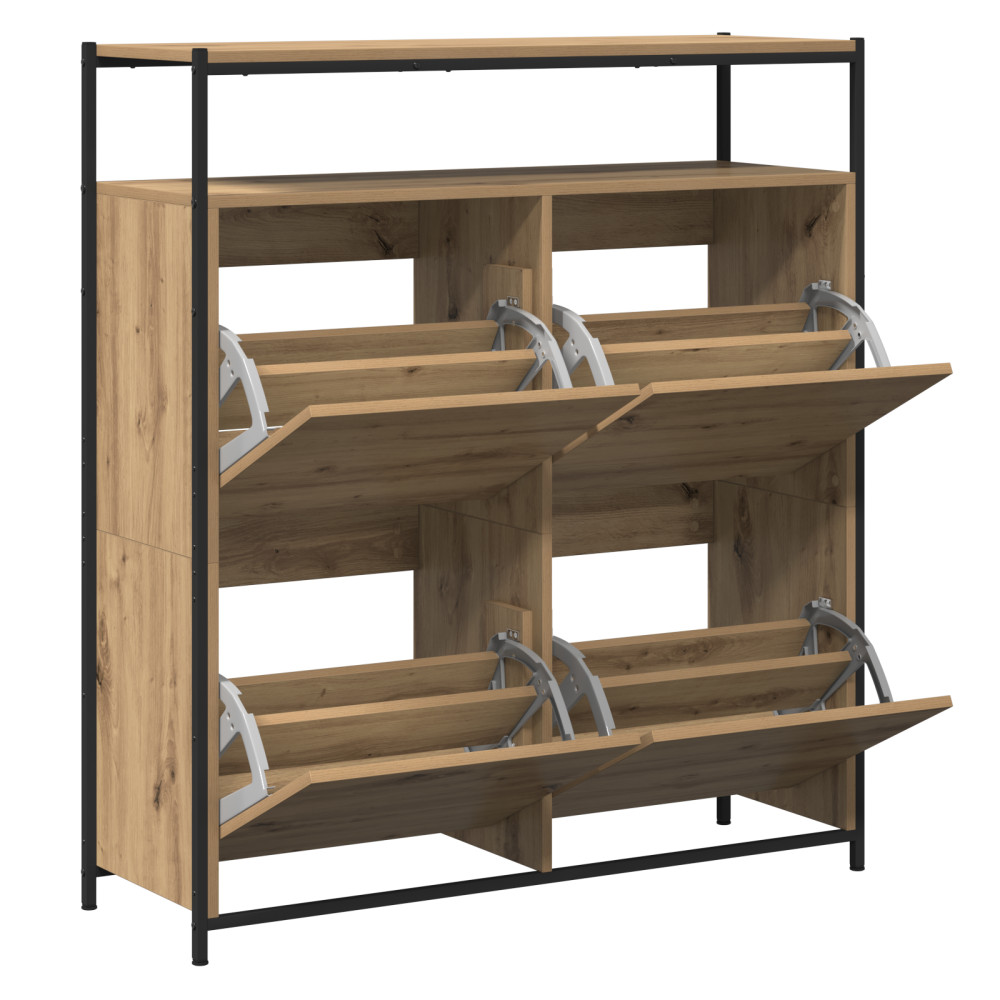 Produktbild för Skoskåp med hylla Artisan Ek 100 x 34 x 112 cm Konstruerat trä