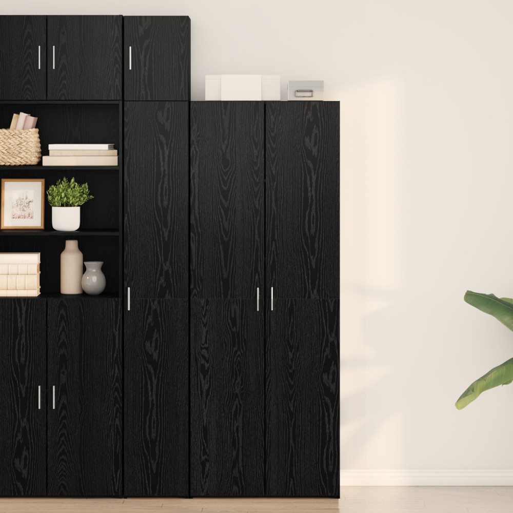 Produktbild för Skåp 2 pcs Svart Ek 70 x 42,5 x 185 cm