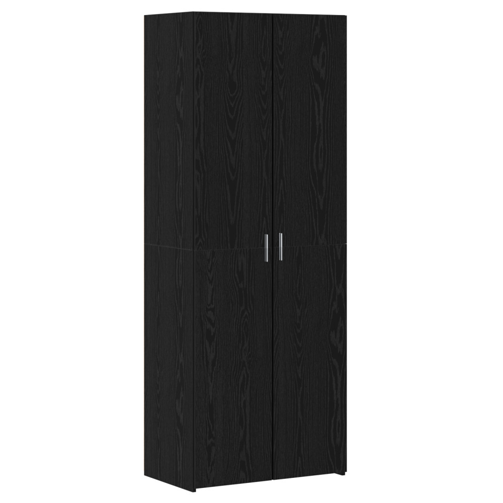 Produktbild för Skåp 2 pcs Svart Ek 70 x 42,5 x 185 cm