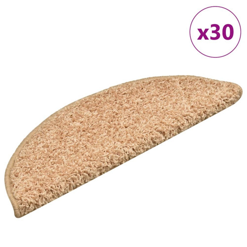 vidaXL Trappmattor 30 st 56x17x3 cm guld halvrunda