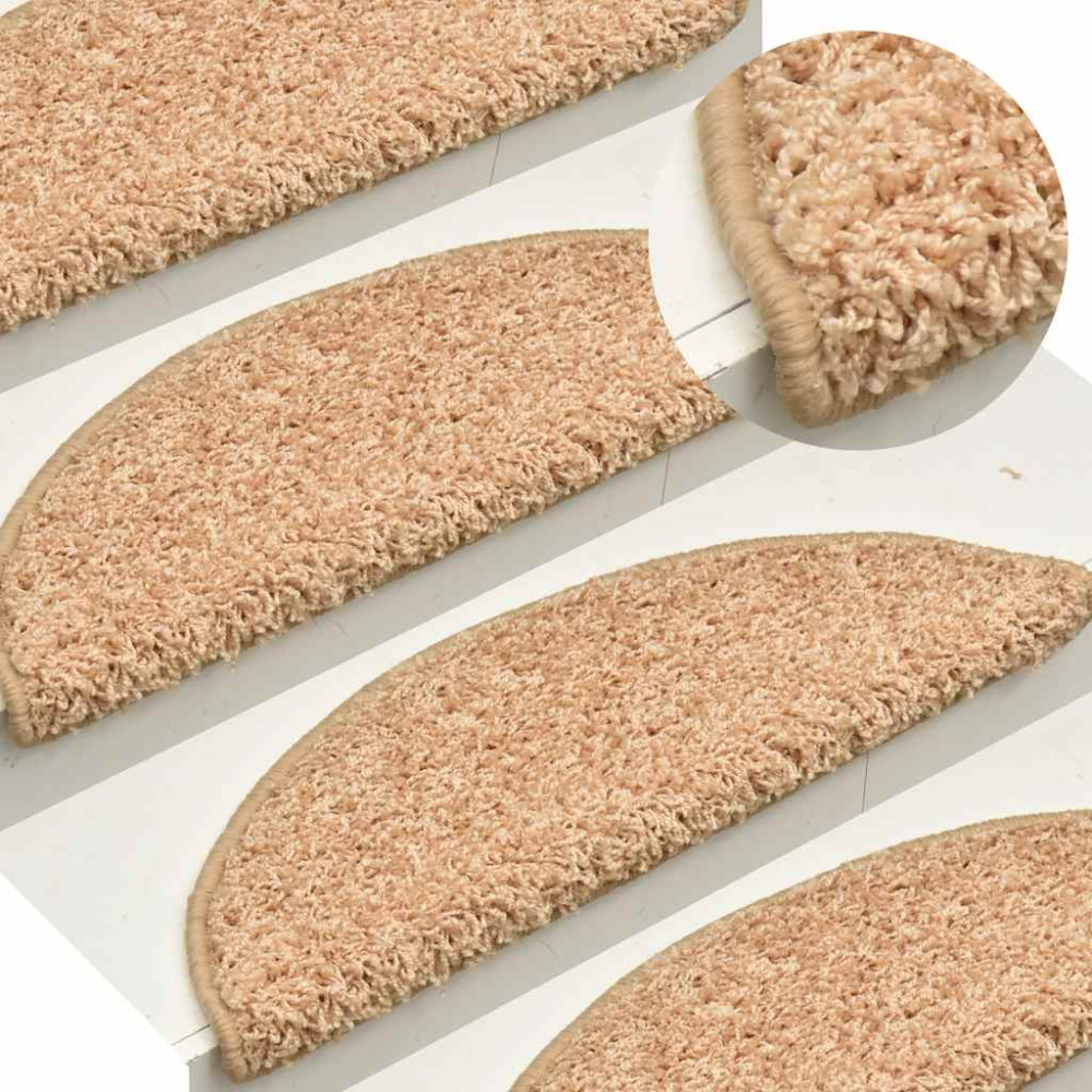 Produktbild för Trappmattor 30 st 56x17x3 cm guld halvrunda
