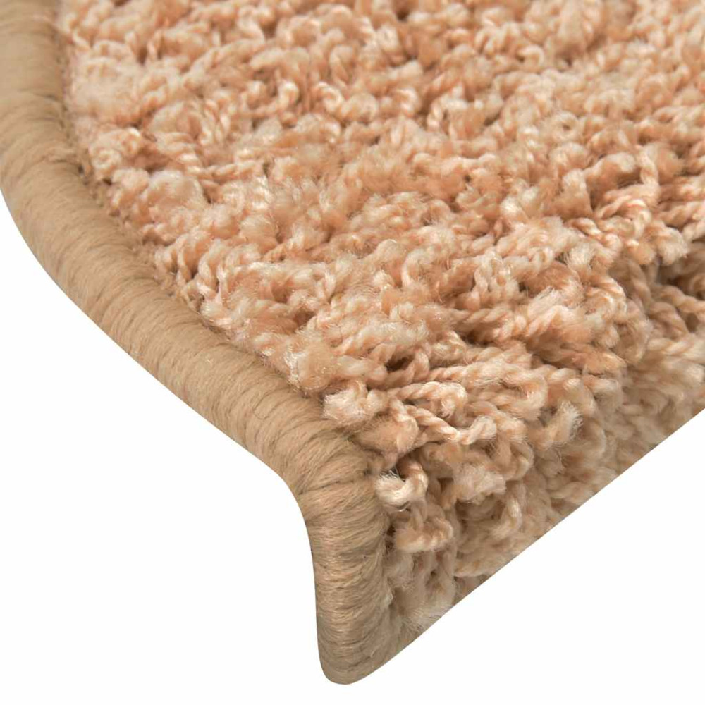 Produktbild för Trappmattor 30 st 56x17x3 cm guld halvrunda