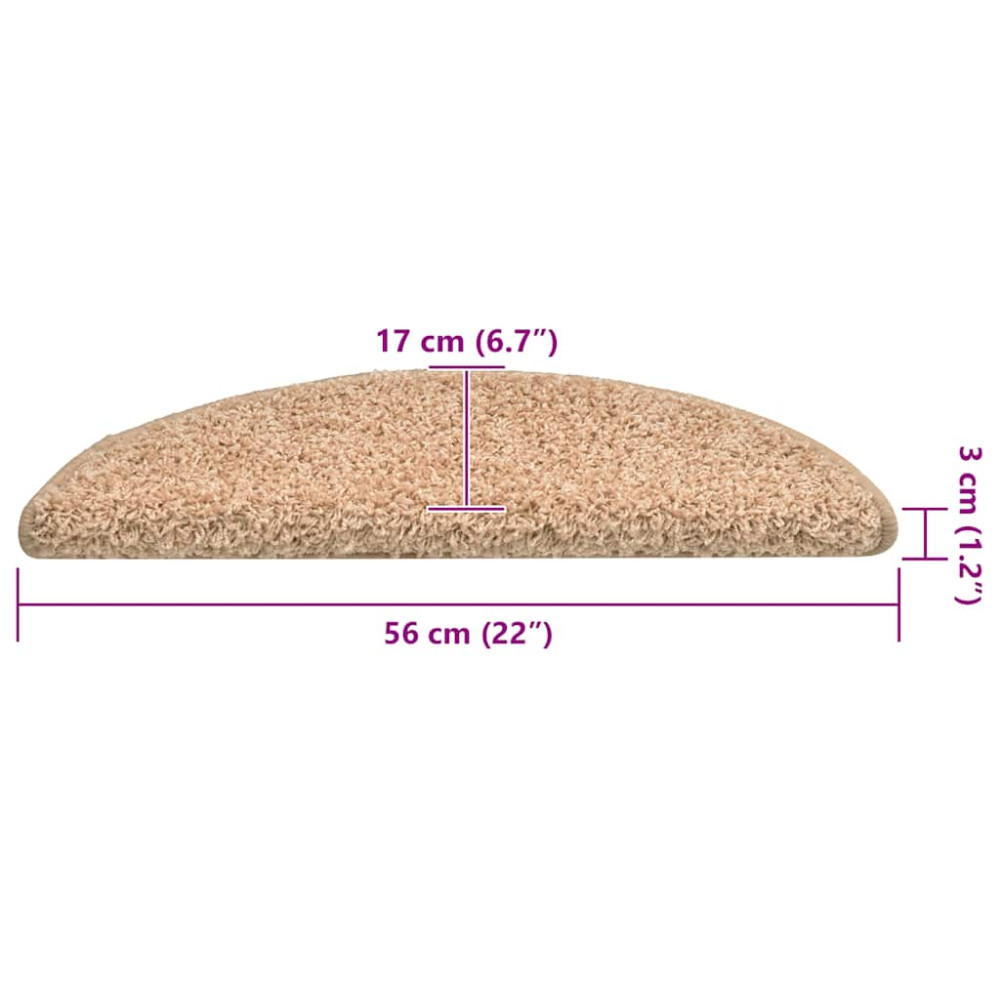Produktbild för Trappmattor 30 st 56x17x3 cm guld halvrunda