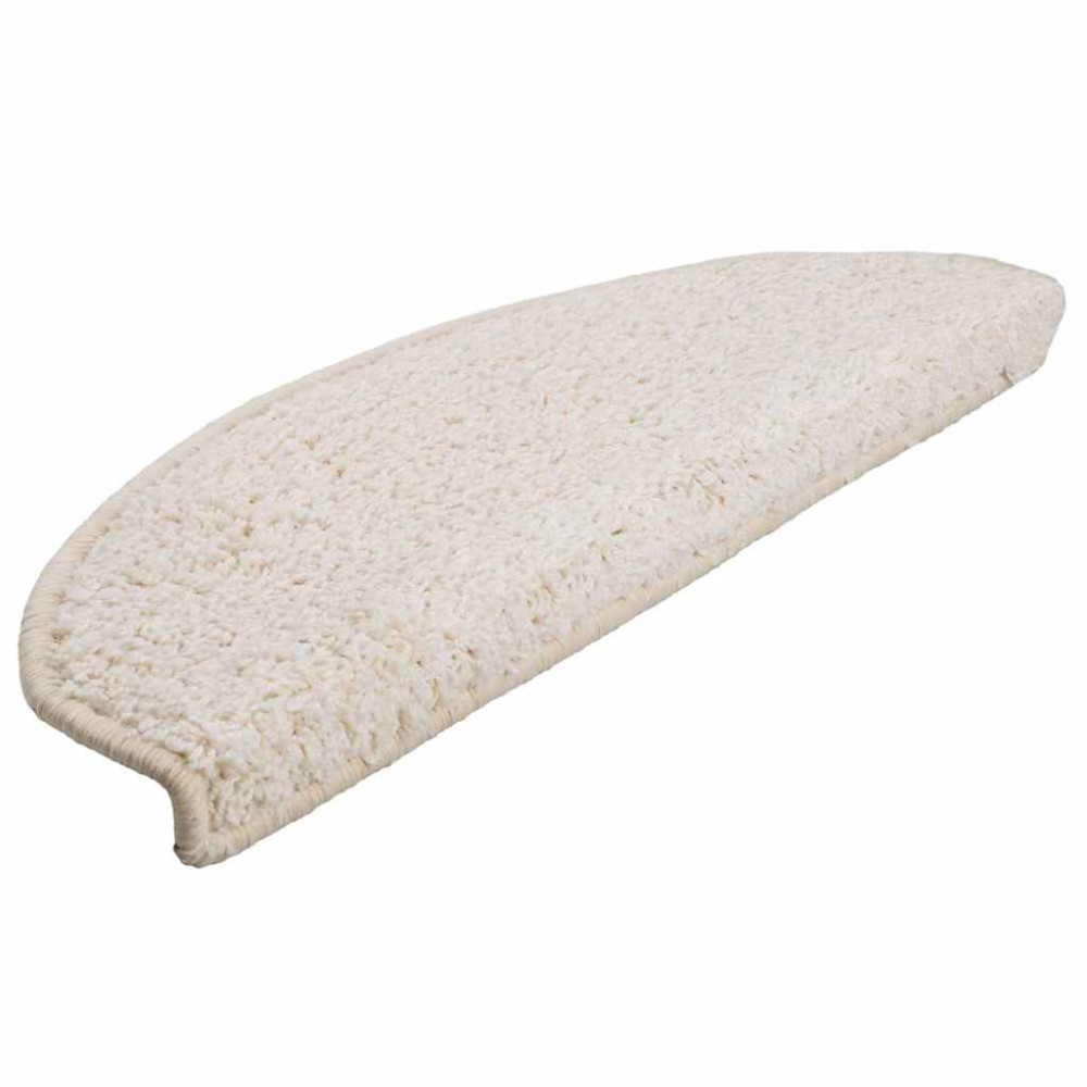Produktbild för Trappmattor 30 st 65x21x4 cm vita halvrunda stora