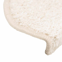 Produktbild för Trappmattor 30 st 65x21x4 cm vita halvrunda stora