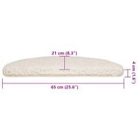 Produktbild för Trappmattor 30 st 65x21x4 cm vita halvrunda stora