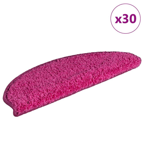 vidaXL Trappmattor 30 st 65x21x4 cm rosa halvrunda stora
