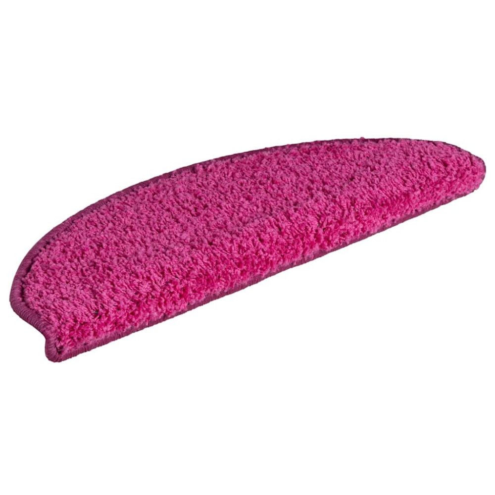 Produktbild för Trappmattor 30 st 65x21x4 cm rosa halvrunda stora