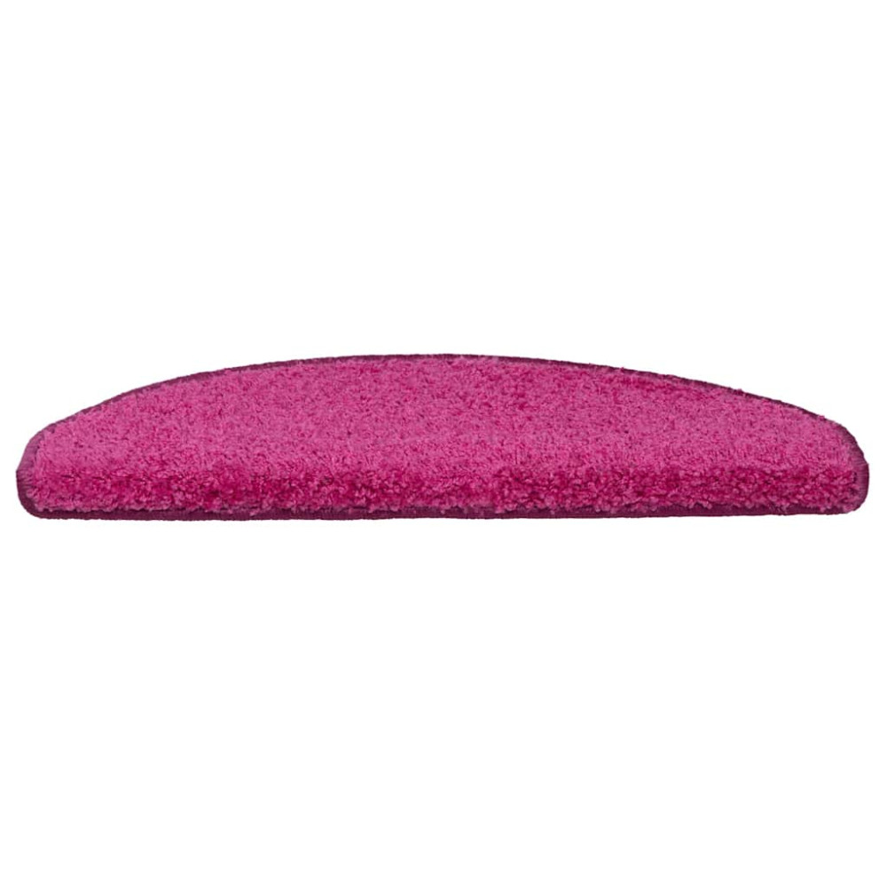 Produktbild för Trappmattor 30 st 65x21x4 cm rosa halvrunda stora