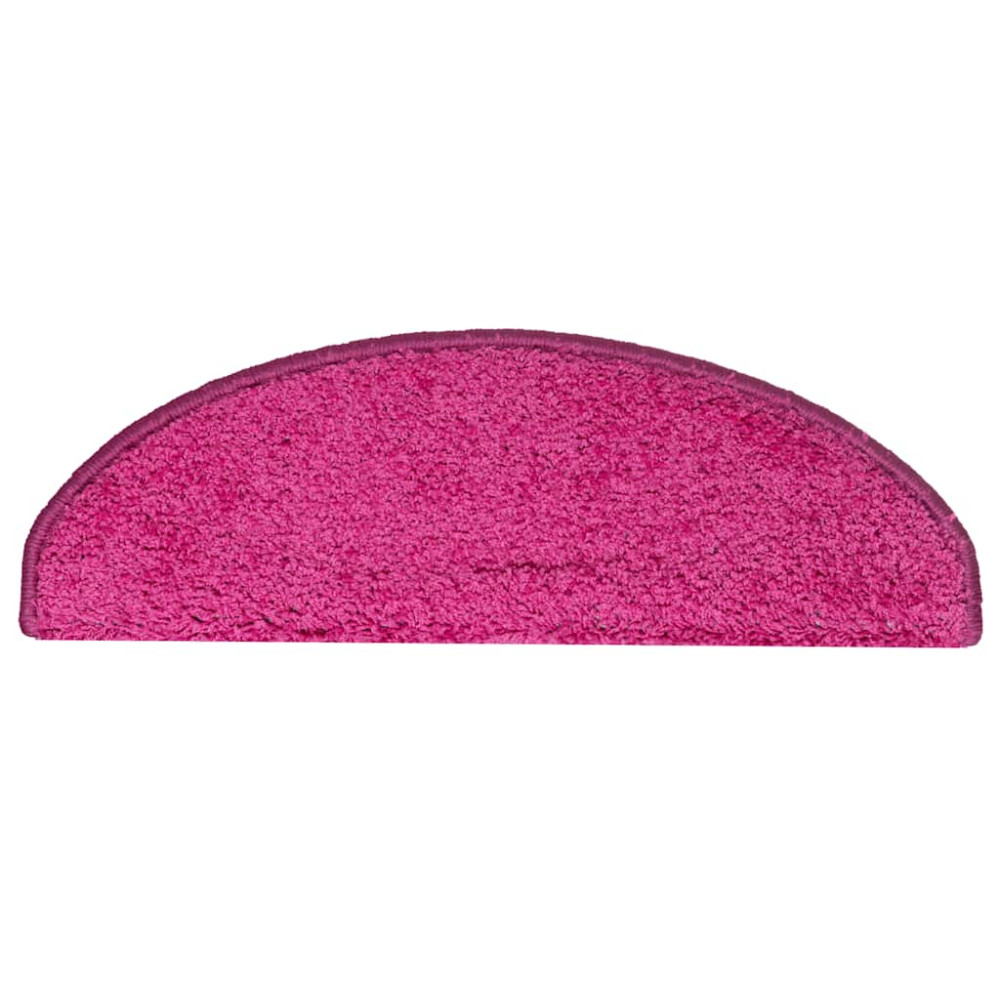 Produktbild för Trappmattor 30 st 65x21x4 cm rosa halvrunda stora