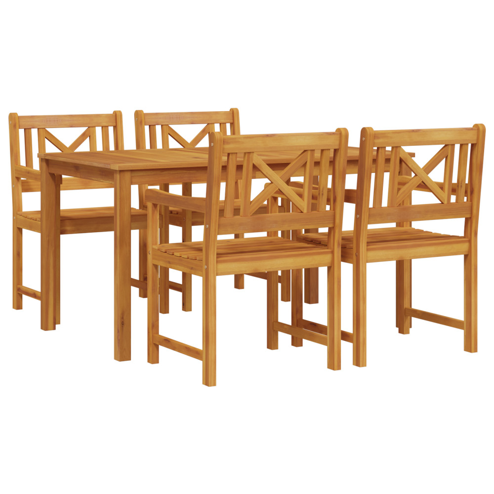 Produktbild för Trädgårdsmöbelset 5 pcs Brun Massivt Akaciaträ