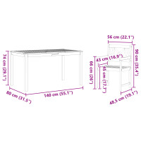 Produktbild för Trädgårdsmöbelset 7 pcs Brun Massivt Akaciaträ