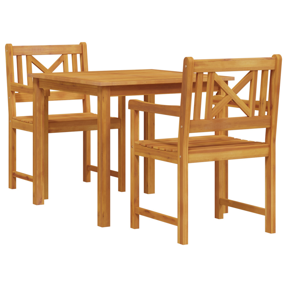 Produktbild för Trädgårdsmöbelset 3 pcs Brun Massivt akaciaträ