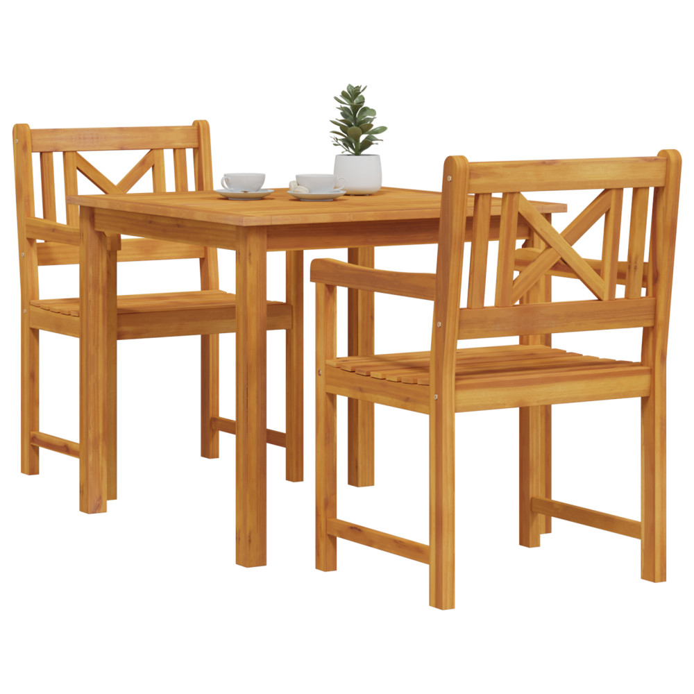 Produktbild för Trädgårdsmöbelset 3 pcs Brun Massivt akaciaträ