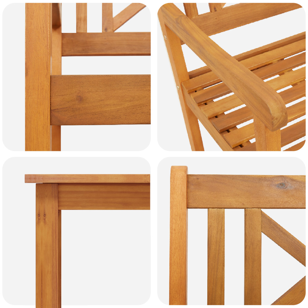Produktbild för Trädgårdsmöbelset 3 pcs Brun Massivt akaciaträ