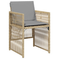 Produktbild för Trädgårdsmöbelset 5 pcs Beige Pulverlackerat stål