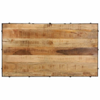 Produktbild för Soffbord med hjul massivt mangoträ 100x55x26 cm