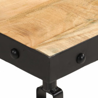 Produktbild för Soffbord med hjul massivt mangoträ 100x55x26 cm