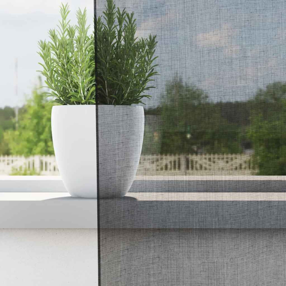 Produktbild för Voile gardiner med stångfickor 2 st svart