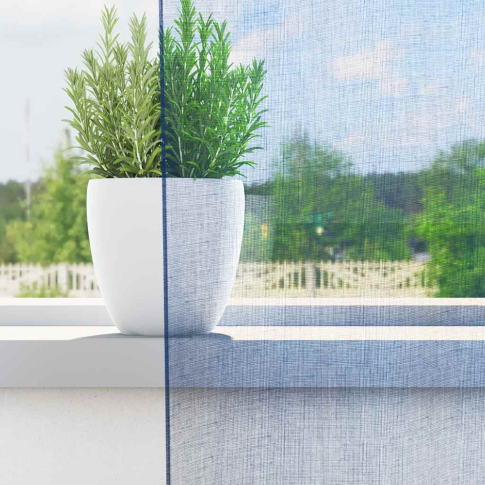 Produktbild för Voile gardiner med stångfickor 2 st kungsblå