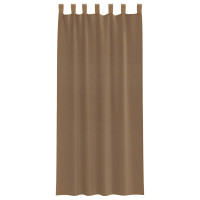 Produktbild för Voile gardiner med öglor 2 st ljusbrun 140x225 cm