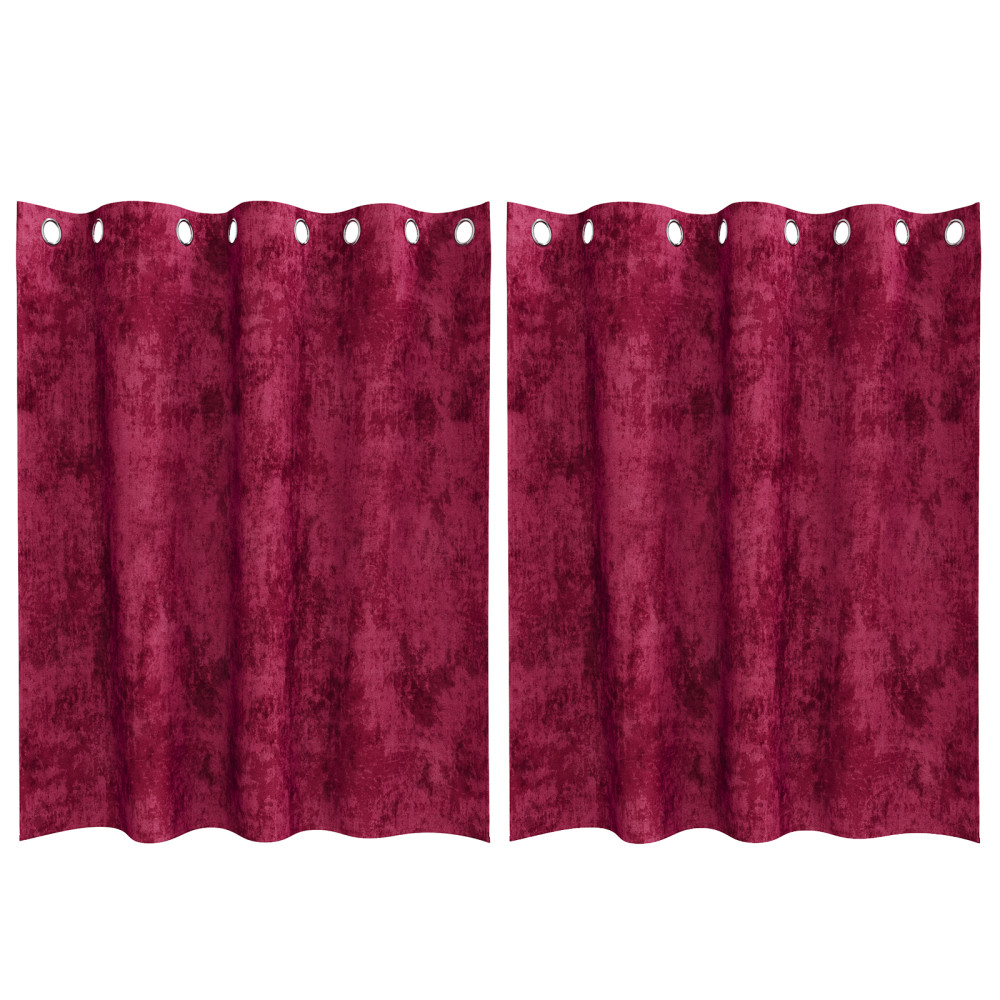 Produktbild för Sammetsgardiner med gardiner 2 pcs Vinröd 140 x 140 cm Sammet