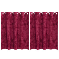 Produktbild för Sammetsgardiner med gardiner 2 pcs Vinröd 140 x 140 cm Sammet
