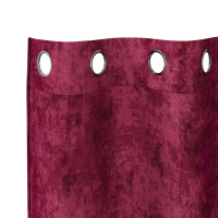Produktbild för Sammetsgardiner med gardiner 2 pcs Vinröd 245 x 140 cm Sammet