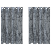 Produktbild för Sammetsgardiner 2 pcs Silvergrå 175 x 140 cm Sammet