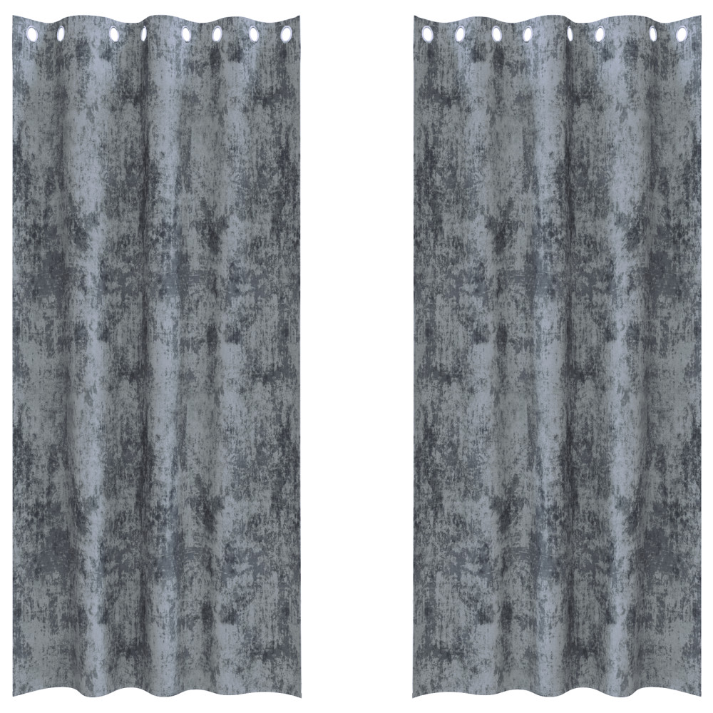 Produktbild för Sammetsgardiner 2 pcs Silvergrå 260 x 140 cm Sammet