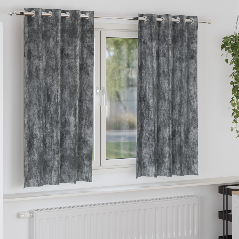 Produktbild för Sammetsgardiner med gardiner 2 pcs Grå 175 x 140 cm Sammet