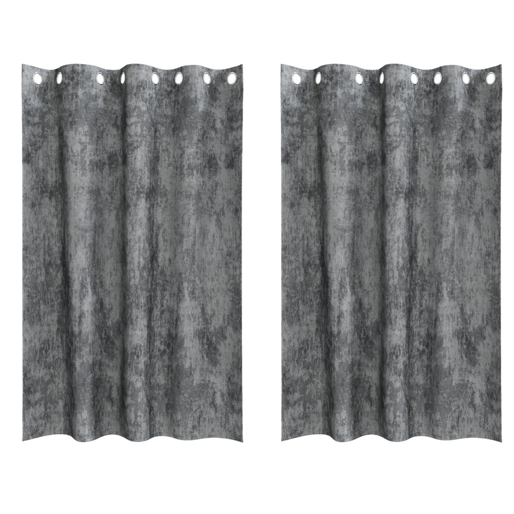 Produktbild för Sammetsgardiner med gardiner 2 pcs Grå 175 x 140 cm Sammet