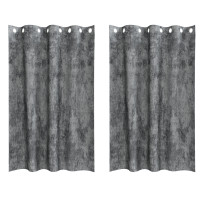 Produktbild för Sammetsgardiner med gardiner 2 pcs Grå 175 x 140 cm Sammet