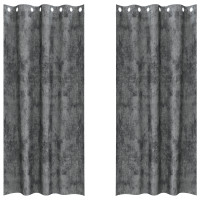Produktbild för Sammetsgardiner med gardiner 2 pcs Grå 245 x 140 cm Sammet