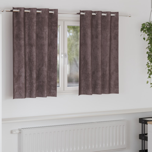 vidaXL Sammetsgardiner med gardiner 2 pcs Brun 140 x 140 cm Sammet