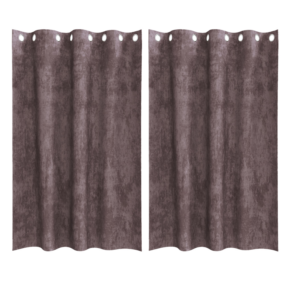 Produktbild för Sammetsgardiner med gardiner 2 pcs Brun 175 x 140 cm Sammet