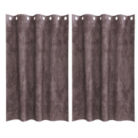 Produktbild för Sammetsgardiner med gardiner 2 pcs Brun 175 x 140 cm Sammet