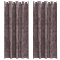 Produktbild för Sammetsgardiner med gardiner 2 pcs Brun 225 x 140 cm Sammet