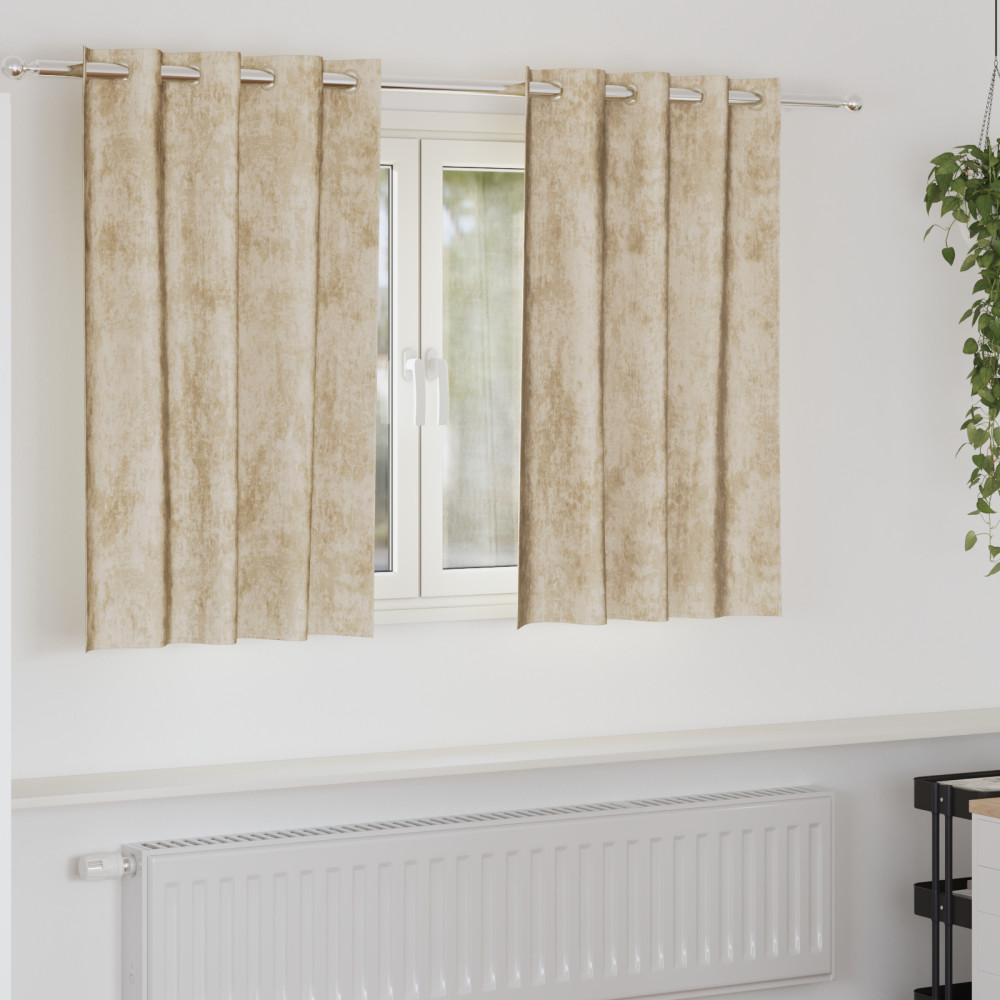 Produktbild för Sammetsgardiner med gardiner 2 pcs Kräm 140 x 140 cm Sammet