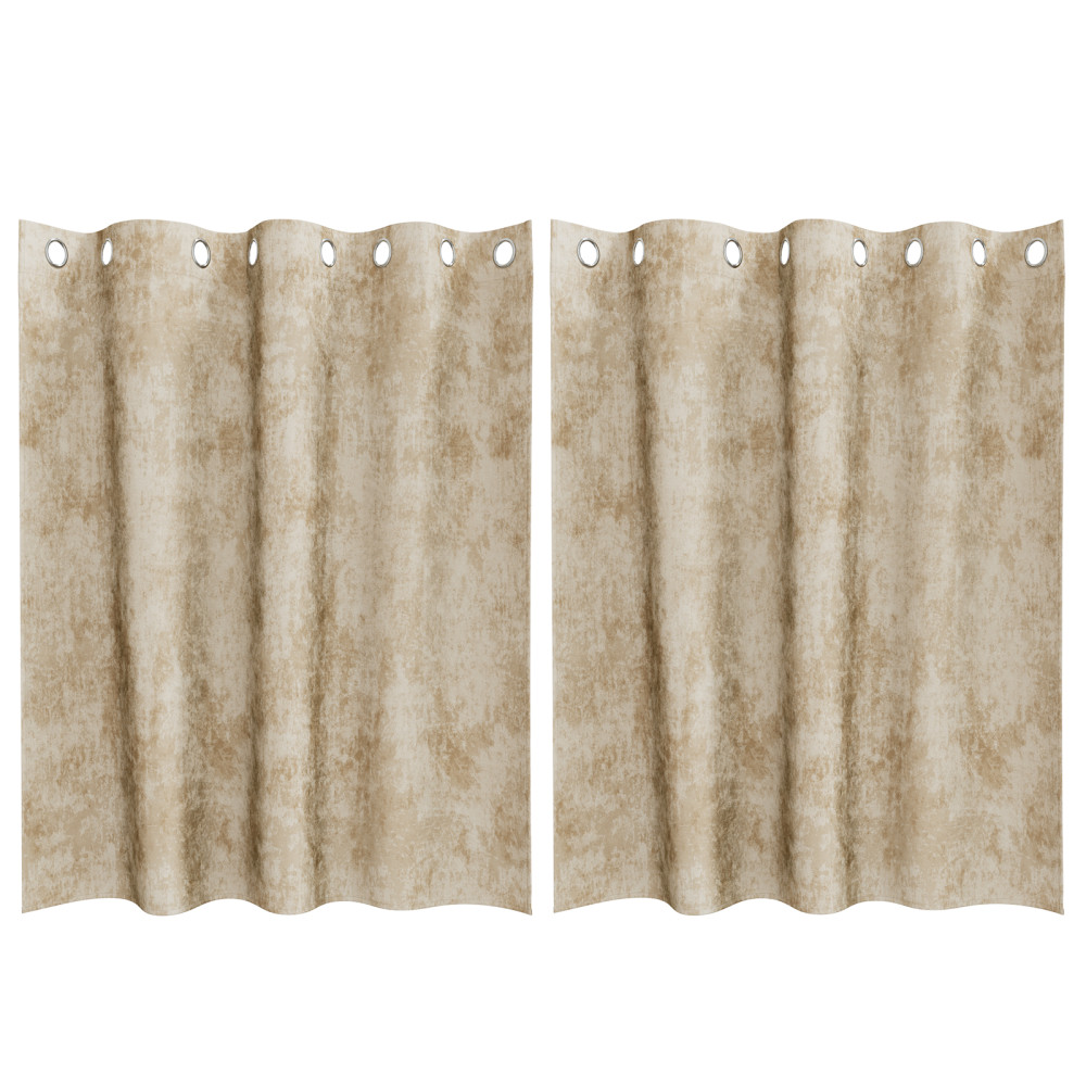 Produktbild för Sammetsgardiner med gardiner 2 pcs Kräm 140 x 140 cm Sammet