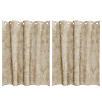 Produktbild för Sammetsgardiner med gardiner 2 pcs Kräm 140 x 140 cm Sammet