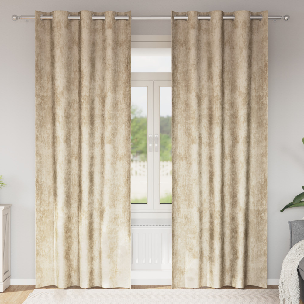 Produktbild för Sammetsgardiner med gardiner 2 pcs Kräm 260 x 140 cm Sammet