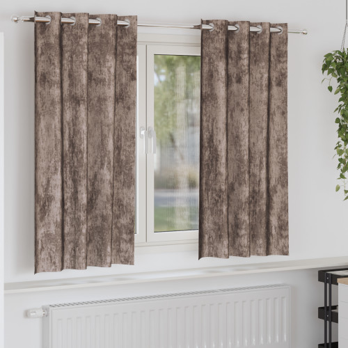 vidaXL Sammetsgardiner 2 pcs Cappuccino 175 x 140 cm Sammet - Gardiner & Persienner
