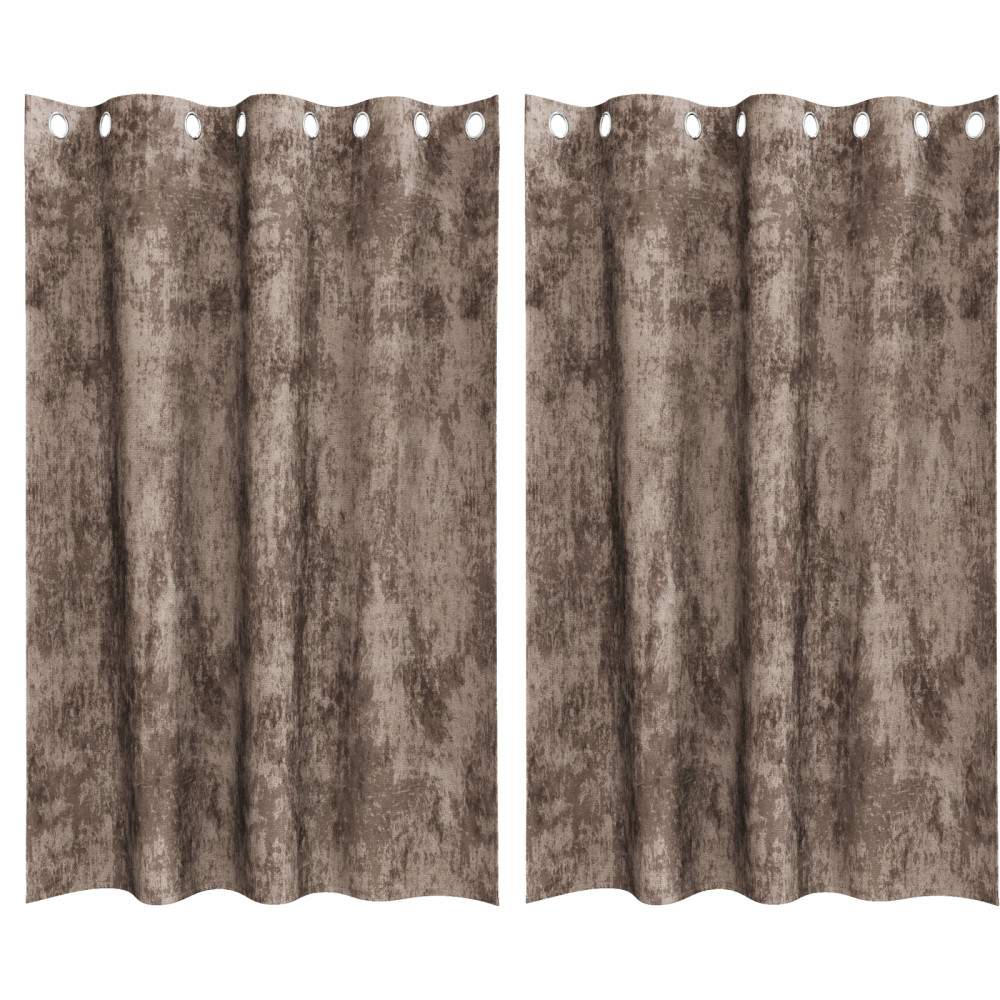 Produktbild för Sammetsgardiner 2 pcs Cappuccino 175 x 140 cm Sammet