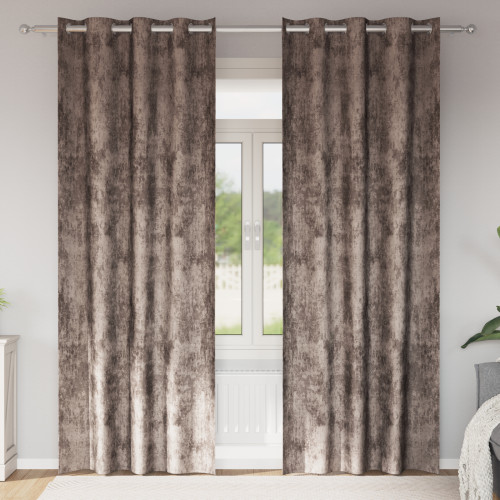 vidaXL Sammetsgardiner 2 pcs Cappuccino 225 x 140 cm Sammet