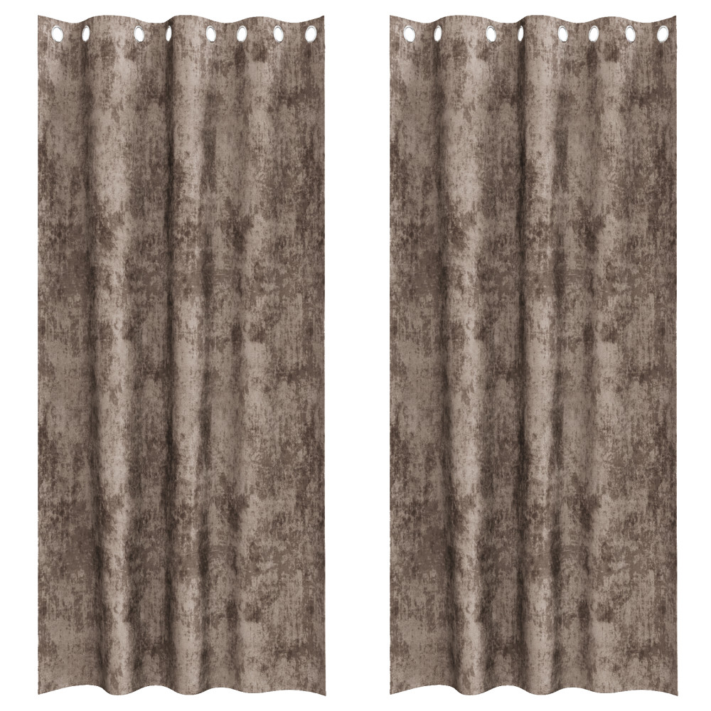 Produktbild för Sammetsgardiner 2 pcs Cappuccino 225 x 140 cm Sammet