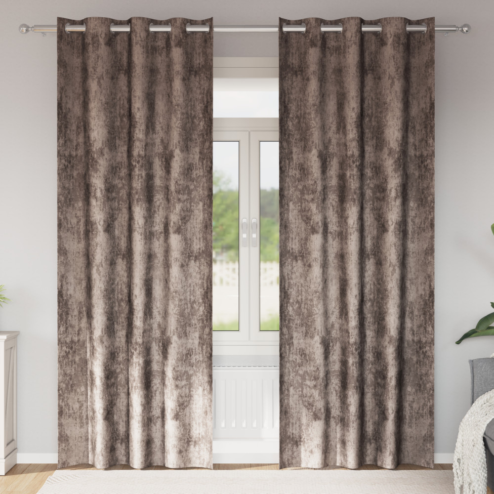 Produktbild för Sammetsgardiner 2 pcs Cappuccino 245 x 140 cm Sammet