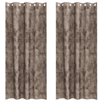 Produktbild för Sammetsgardiner 2 pcs Cappuccino 245 x 140 cm Sammet