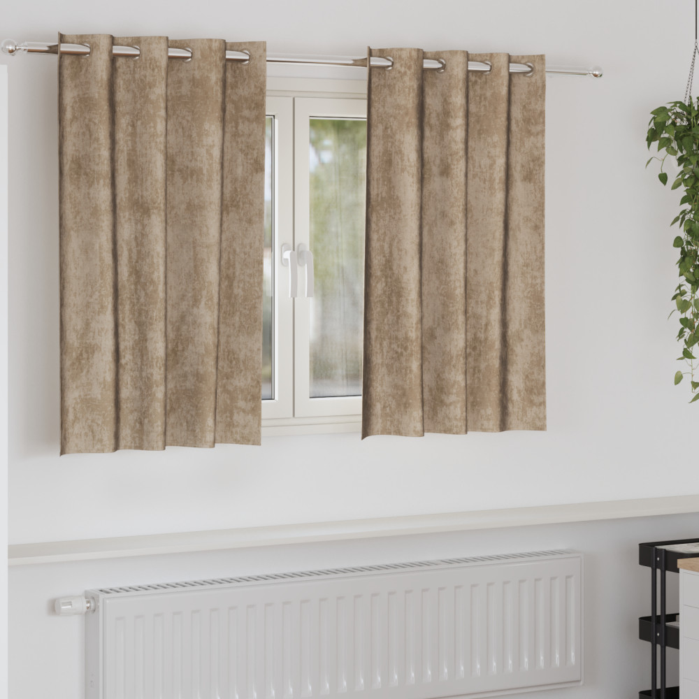 Produktbild för Sammetsgardiner 2 pcs champagne 140 x 140 cm Sammet